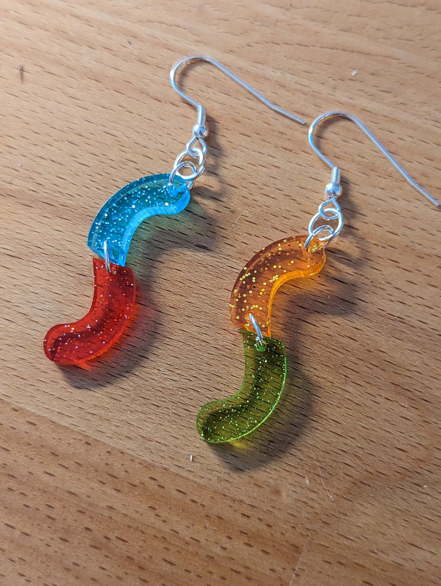 Gummy Worm Earrings | Glitter Earrings | Candy Earrings | Sweet Earrings | Gummy Candy Earrings | Gifts for Her | Snack Meme Food Jewelery