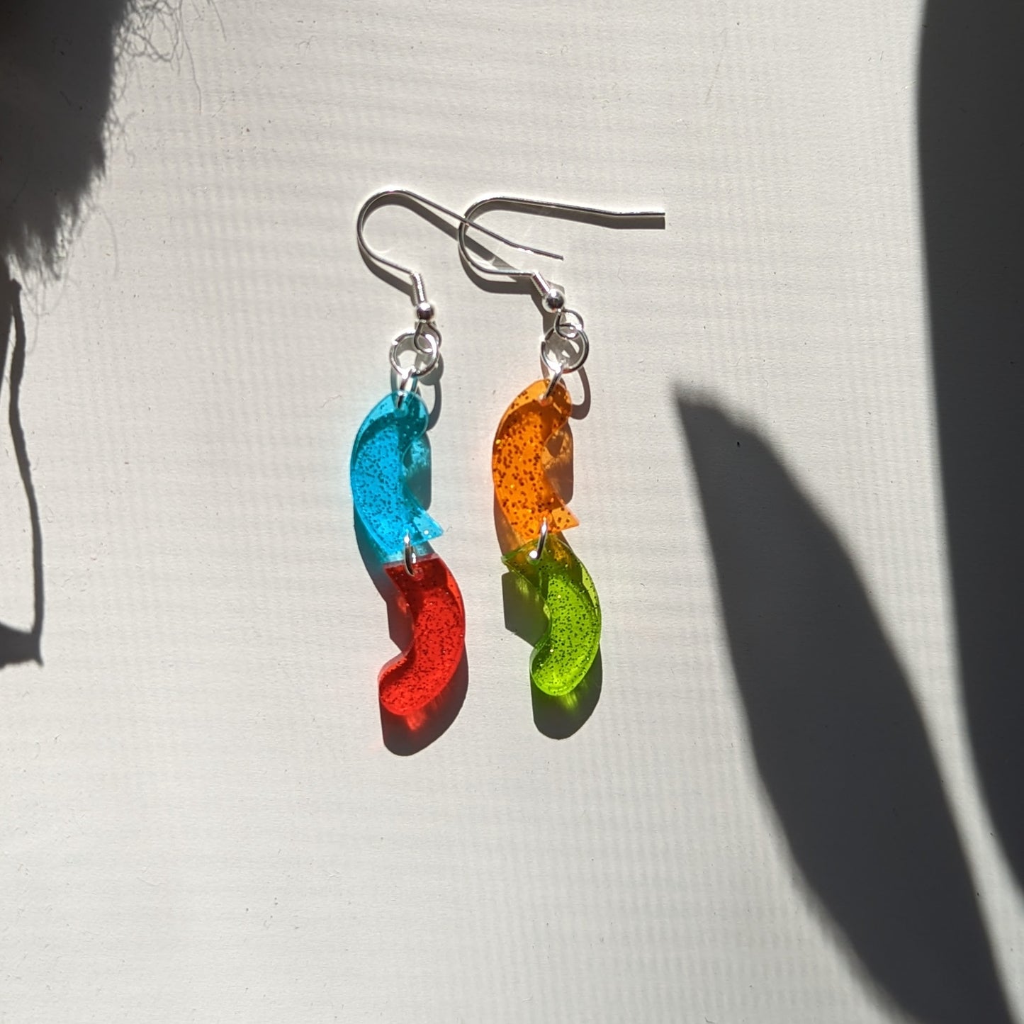 Gummy Worm Earrings | Glitter Earrings | Candy Earrings | Sweet Earrings | Gummy Candy Earrings | Gifts for Her | Snack Meme Food Jewelery