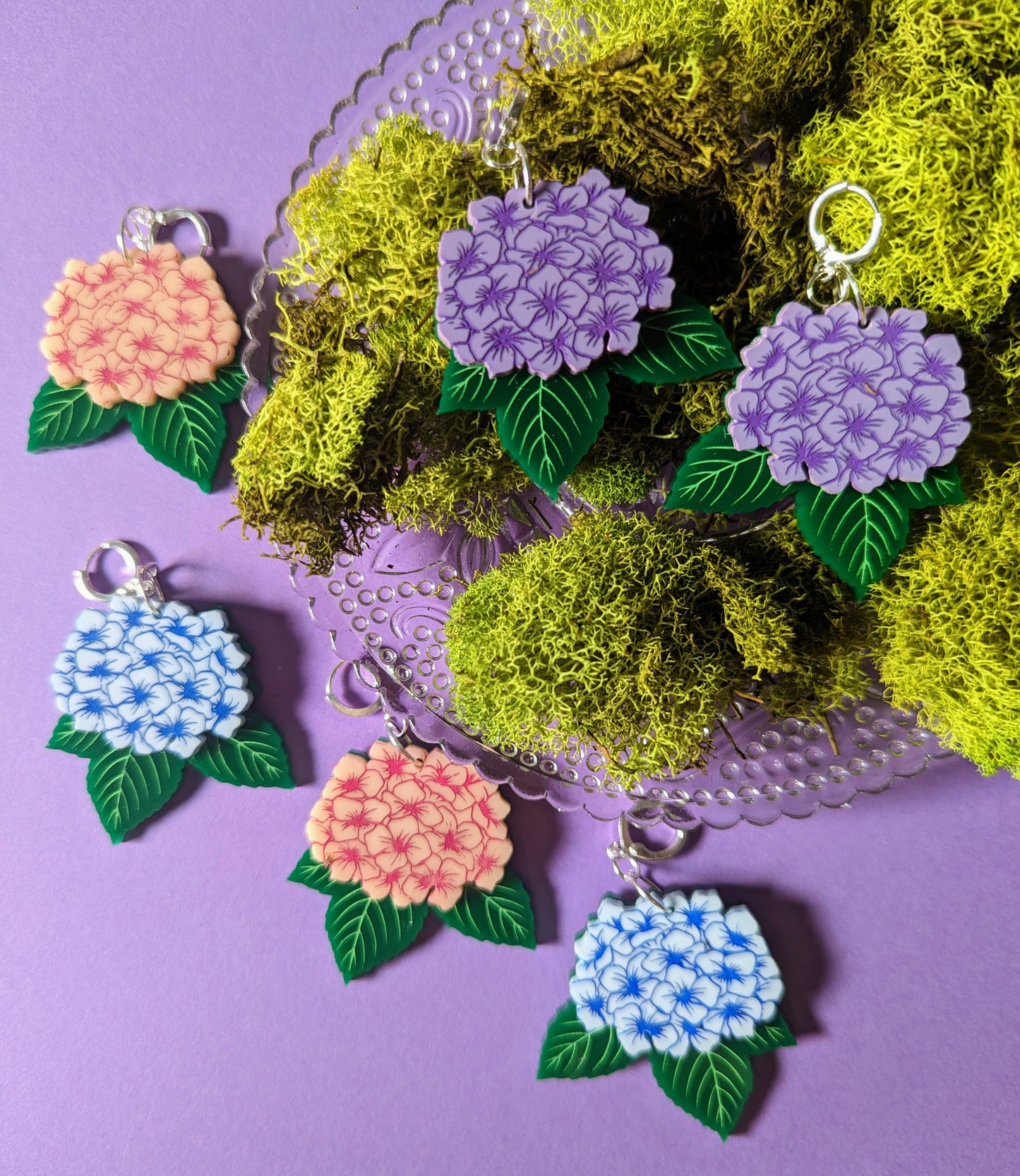 Hydrangea Earrings | Spring Earrings | Flower Earrings | Floral Jewelry | Acrylic Earrings