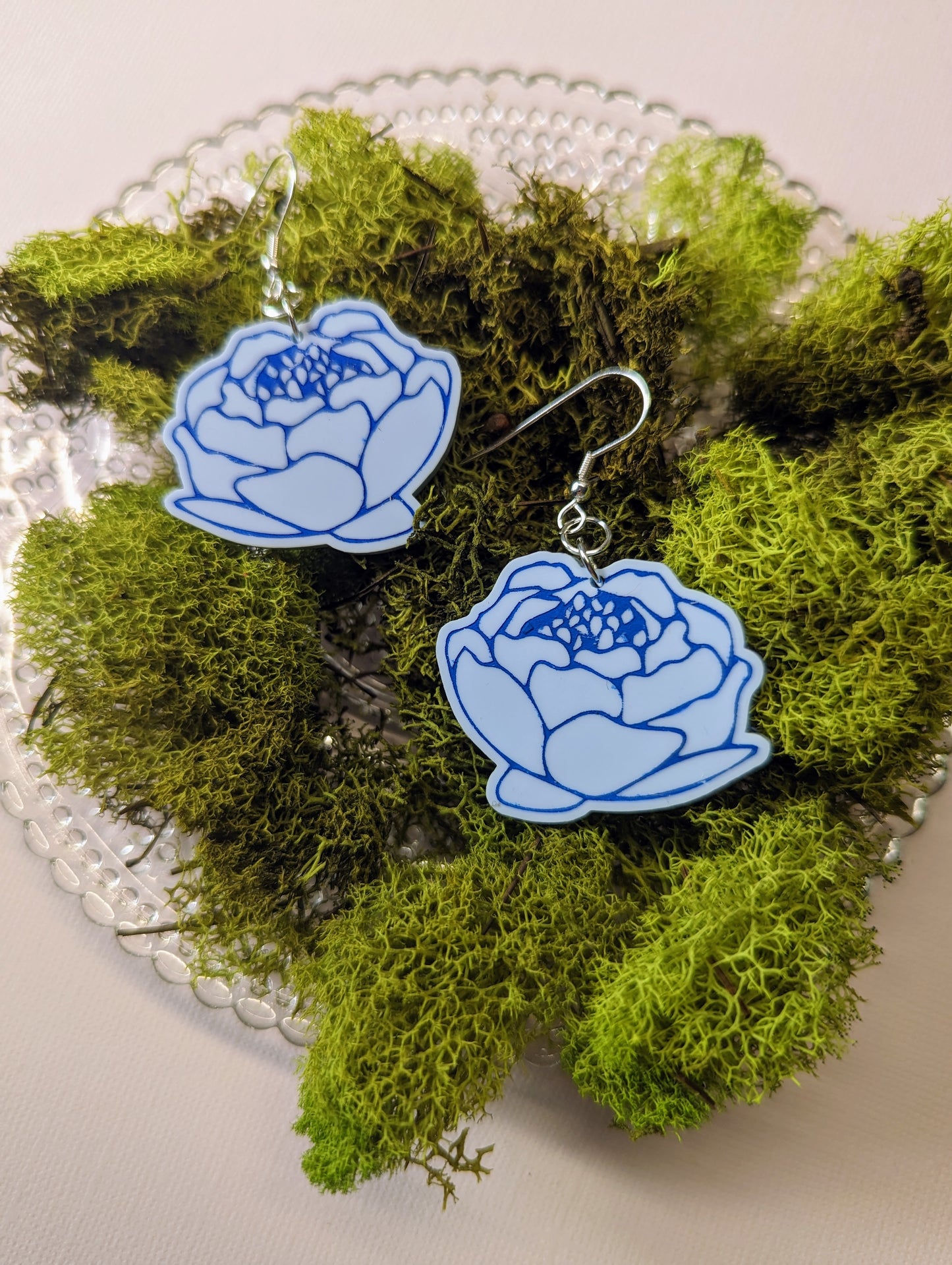 Peony Earrings | Spring Flower Jewelry | Acrylic Earrings | Floral Earrings | Pastel Earring