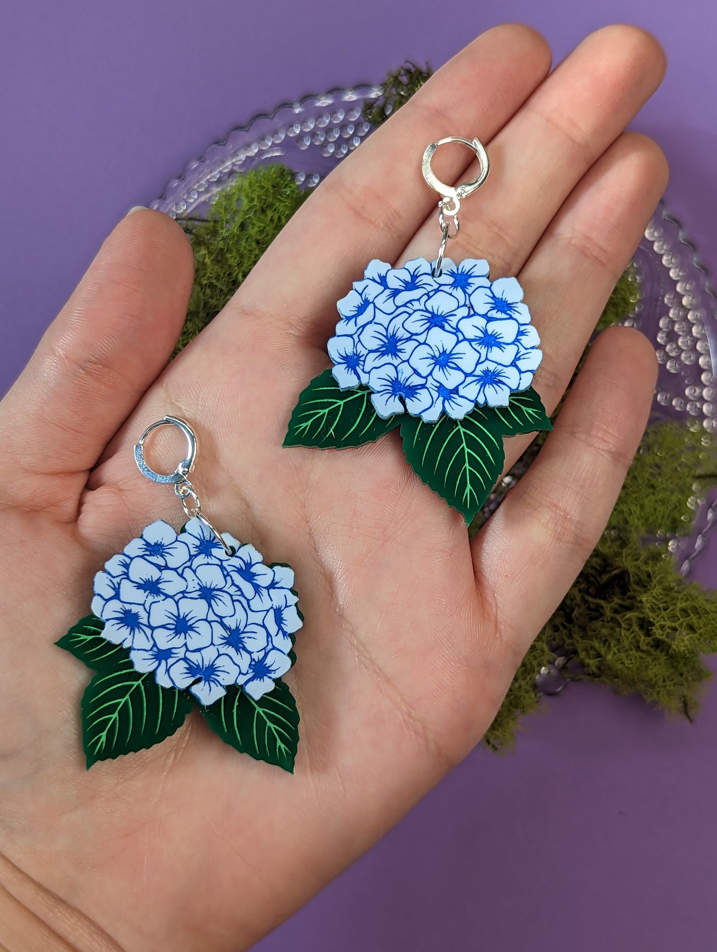 Hydrangea Earrings | Spring Earrings | Flower Earrings | Floral Jewelry | Acrylic Earrings