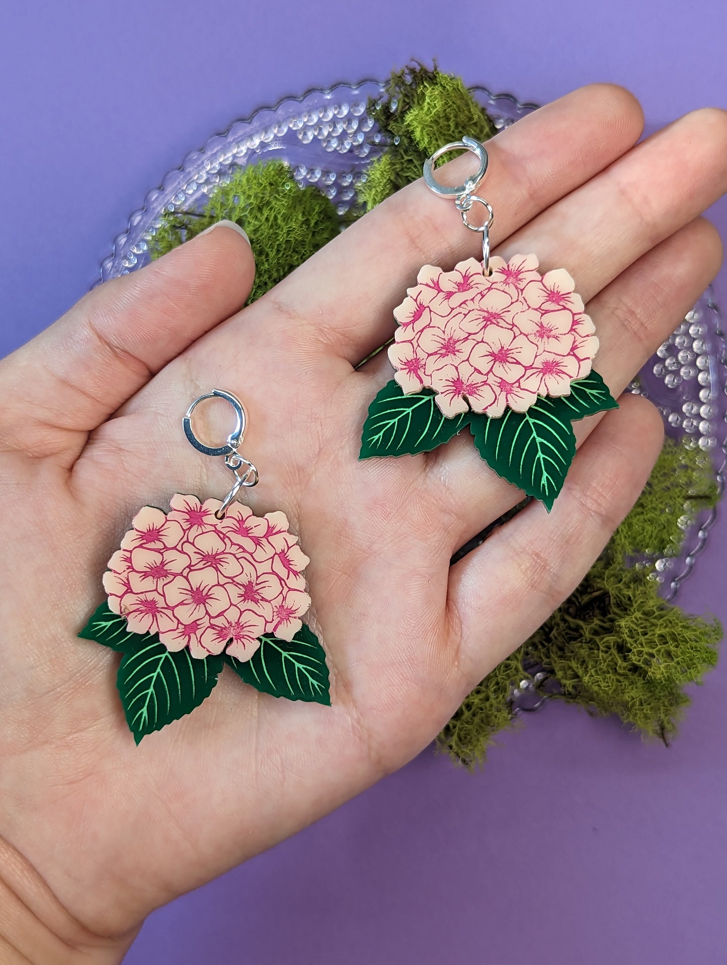 Hydrangea Earrings | Spring Earrings | Flower Earrings | Floral Jewelry | Acrylic Earrings
