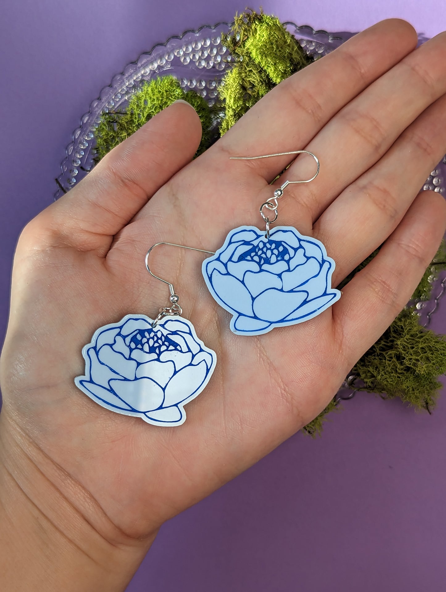 Peony Earrings | Spring Flower Jewelry | Acrylic Earrings | Floral Earrings | Pastel Earring